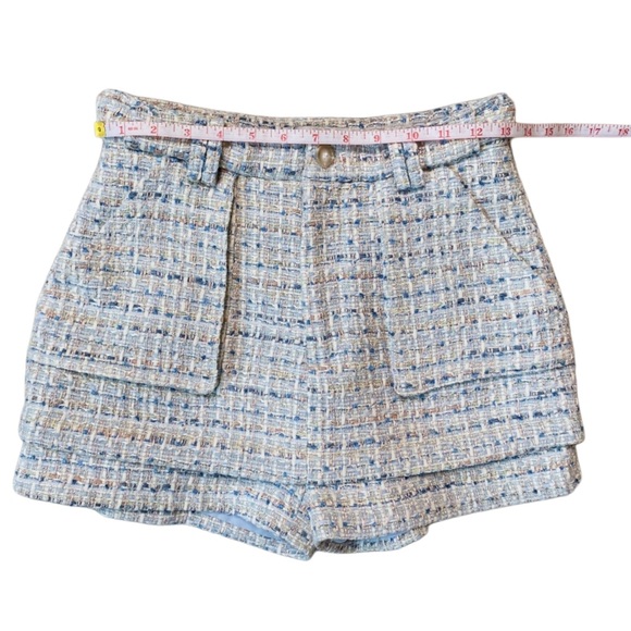 Bundle Blue Tweed Jacket and Mini Skort Skirt Fall Outfit Set Size 2 US Small - Picture 7 of 15